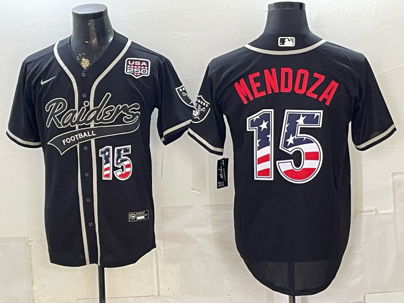 Men 2026 Oakland Raiders #15 Mendoza black Nike Limited NFL Jersey0715007